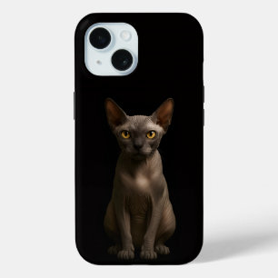 Black 4 Luxe iPhone 15 Mate, Sphynx Cat Case