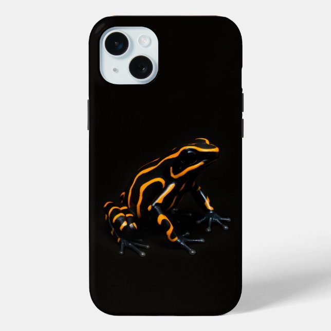 Black 4 Luxe iPhone 15 Plus, Black Orange Frog Case-Mate iPhone Case (Back)