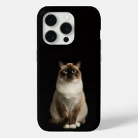 Black 4 Luxe iPhone 15 Pro Mate, Birmanese Cat
