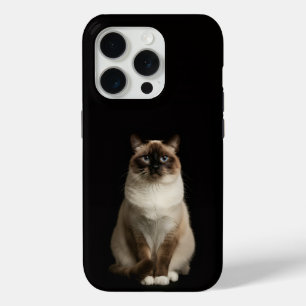 Black 4 Luxe iPhone 15 Pro Mate, Birmanese Cat iPhone 15 Pro Case