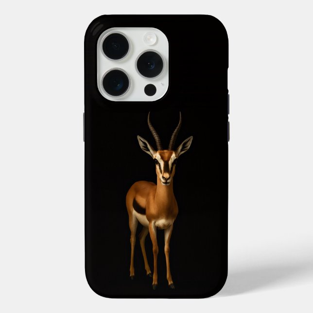 Black 4 Luxe iPhone 15 Pro Mate, Elegant Gazella Case-Mate iPhone Case (Back)