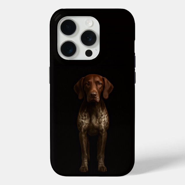 Black 4 Luxe iPhone 15 Pro Mate, German Pointer Case-Mate iPhone Case (Back)