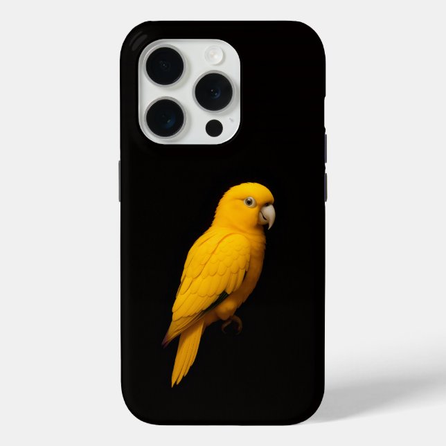 Black 4 Luxe iPhone 15 Pro Mate, Golden Parakeet Case-Mate iPhone Case (Back)