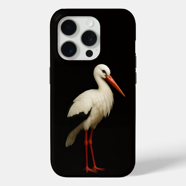 Black 4 Luxe iPhone 15 Pro Mate, Graceful Stork Case-Mate iPhone Case (Back)