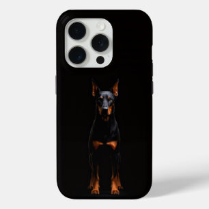 Black 4 Luxe iPhone 15 Pro Mate, Guardian Doberman iPhone 15 Pro Case