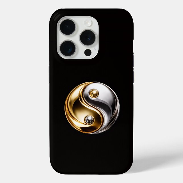 Black 4 Luxe iPhone 15 Pro Mate Harmony Yin Yang Case-Mate iPhone Case (Back)