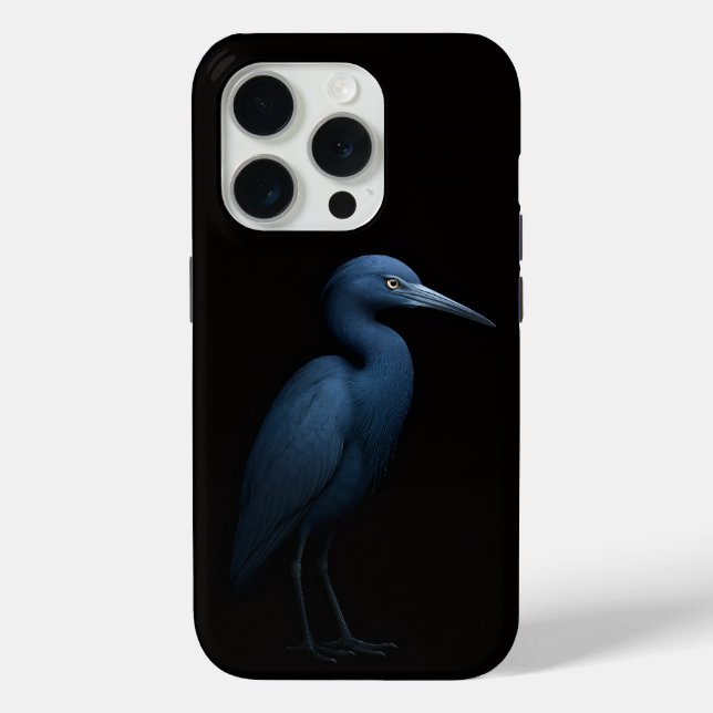 Black 4 Luxe iPhone 15 Pro Mate, Little Blue Heron Case-Mate iPhone Case (Back)