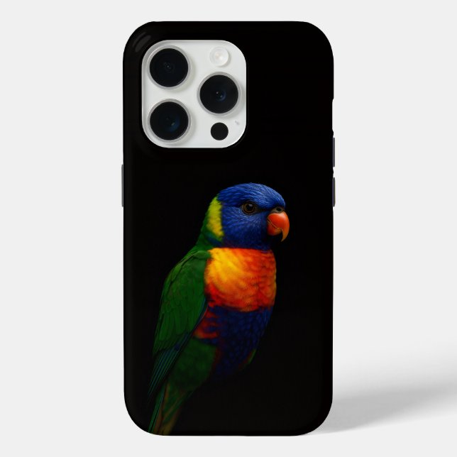 Black 4 Luxe iPhone 15 Pro Mate, Lorikeet Parrot Case-Mate iPhone Case (Back)