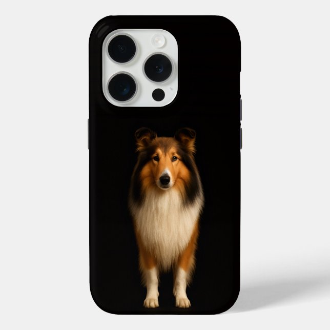 Black 4 Luxe iPhone 15 Pro Mate, Loyal Collie Dog Case-Mate iPhone Case (Back)