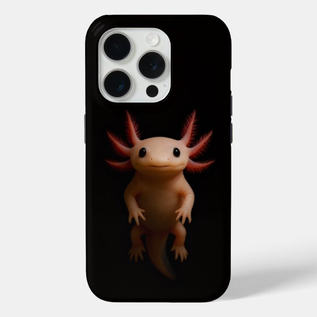 Black 4 Luxe iPhone 15 Pro Mate, Mexican Axolotl Case-Mate iPhone Case (Back)