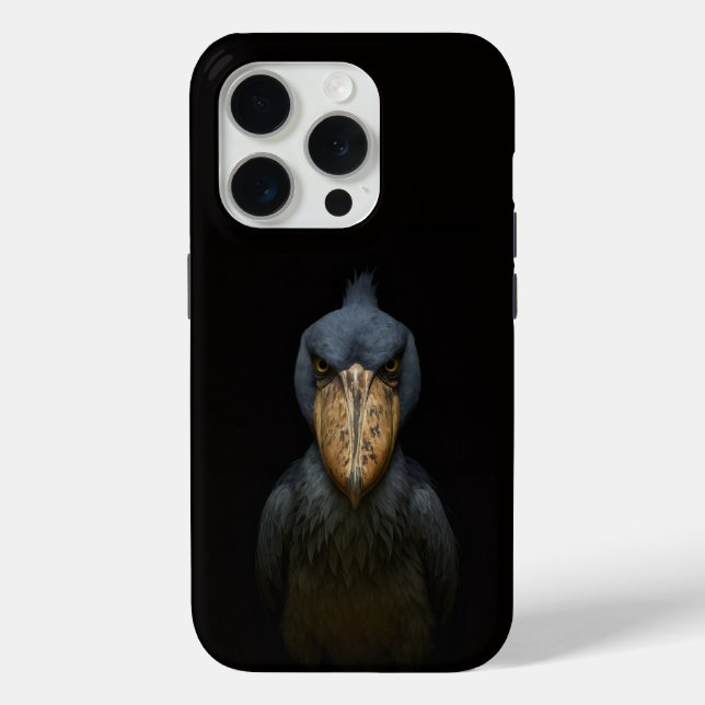 Black 4 Luxe iPhone 15 Pro Mate, Shoebill Bird Case-Mate iPhone Case (Back)