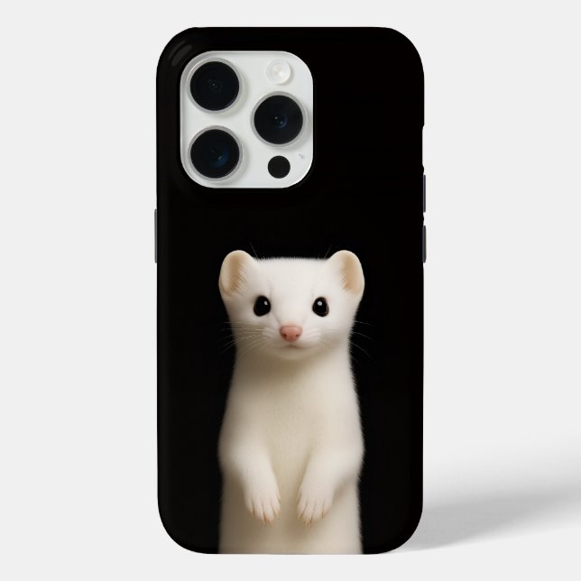 Black 4 Luxe iPhone 15 Pro Mate, Stylish Ermine Case-Mate iPhone Case (Back)