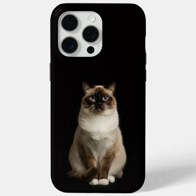 Black 4 Luxe iPhone 15 Pro Max, Birmanese Cat Case-Mate iPhone Case (Back)