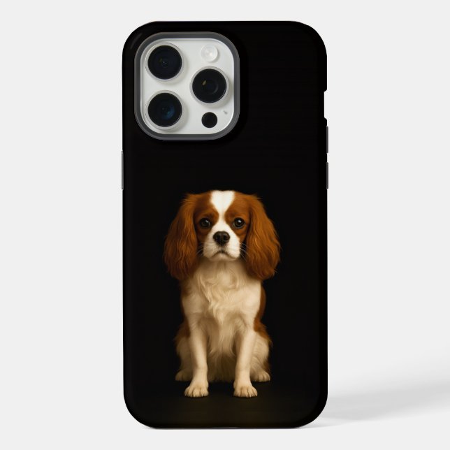 Black 4 Luxe iPhone 15 Pro Max, Cavalier Spaniel Case (Back)