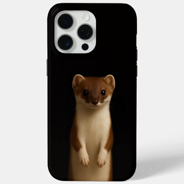 Black 4 Luxe iPhone 15 Pro Max, Elegant Weasel Case-Mate iPhone Case (Back)