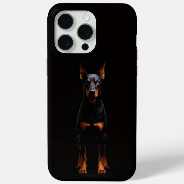 Black 4 Luxe iPhone 15 Pro Max, Guardian Doberman Case-Mate iPhone Case (Back)