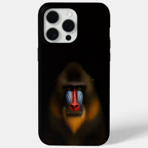 Black 4 Luxe iPhone 15 Pro Max, Mandrill Monkey iPhone 15 Pro Max Case