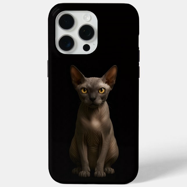 Black 4 Luxe iPhone 15 Pro Max, Sphynx Cat Case-Mate iPhone Case (Back)