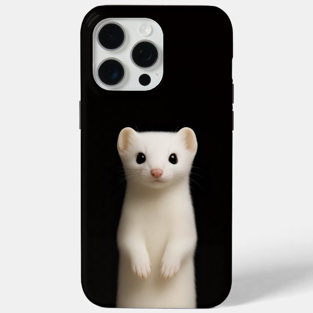 Black 4 Luxe iPhone 15 Pro Max, Stylish Ermine Case-Mate iPhone Case (Back)