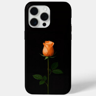 Black 4 Luxe iPhone 15 Pro Max, Sunset Orange Rose iPhone 15 Pro Max Case