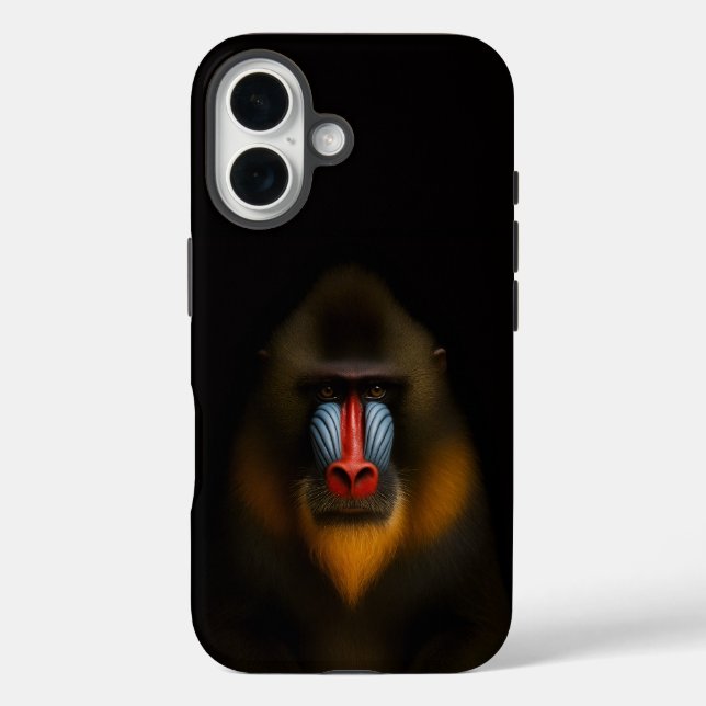 Black 4 Luxe iPhone 16 Case-Mate, Mandrill Monkey Case-Mate iPhone Case (Back)