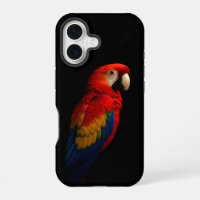 Black 4 Luxe iPhone 16 Case-Mate, Scarlet Parrot