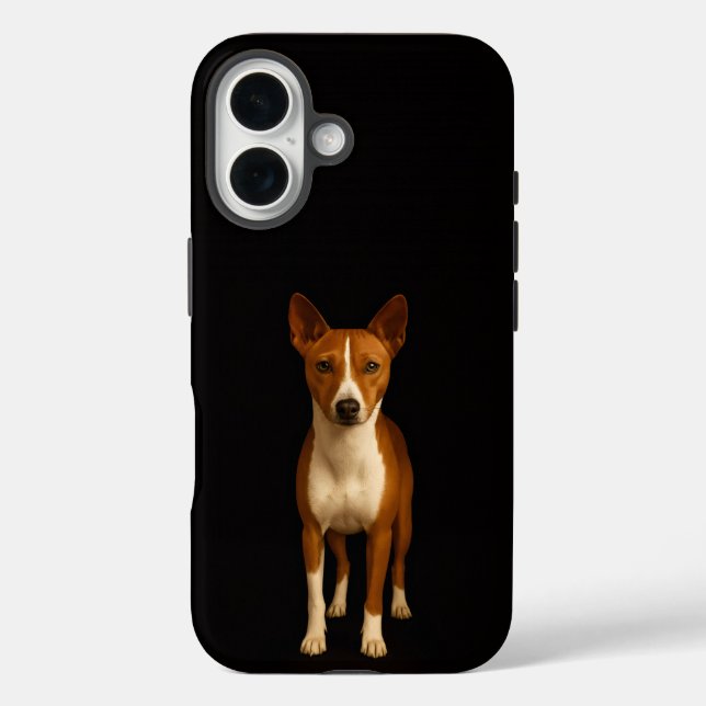 Black 4 Luxe iPhone 16 Mate, Classy Basenji Dog Case-Mate iPhone Case (Back)