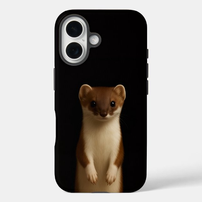 Black 4 Luxe iPhone 16 Mate, Elegant Weasel Case-Mate iPhone Case (Back)