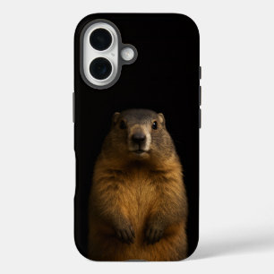 Black 4 Luxe iPhone 16 Mate, Fluffy Marmot Case