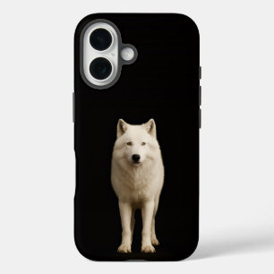 Black 4 Luxe iPhone 16 Mate, Ivory Arctic Wolf Case