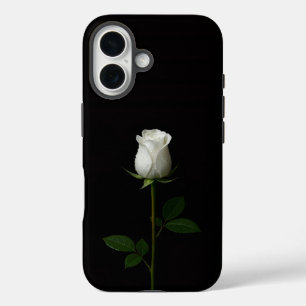 Black 4 Luxe iPhone 16 Mate, Pure White Rose iPhone 16 Case