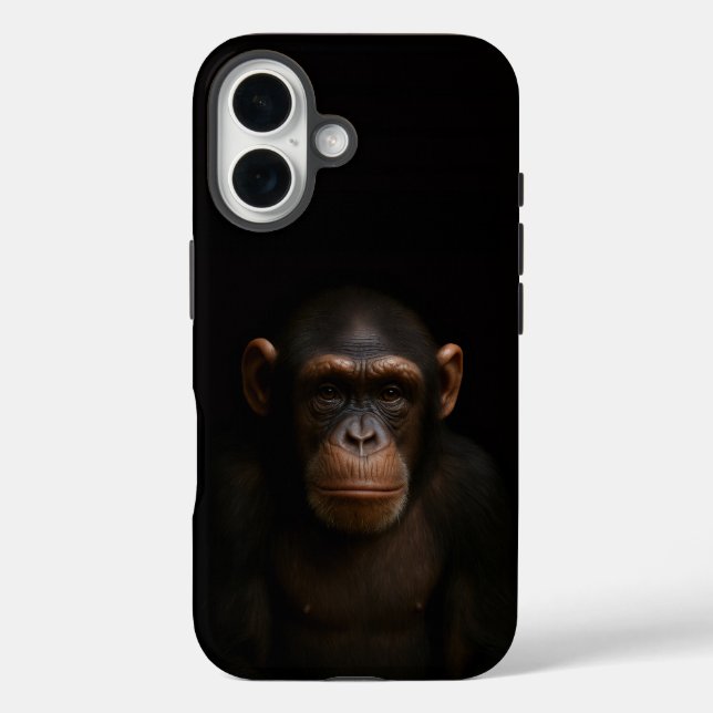 Black 4 Luxe iPhone 16 Mate, Serene Chimpanzee Case-Mate iPhone Case (Back)