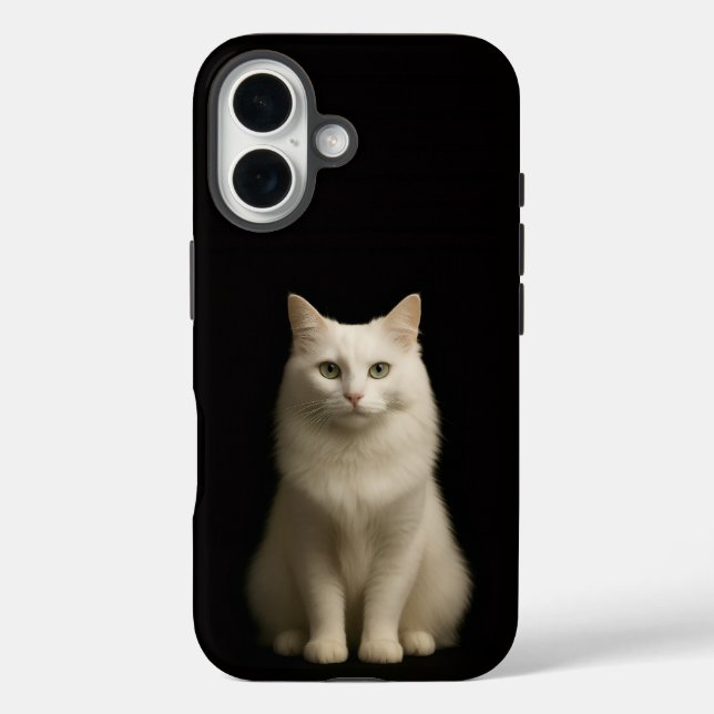 Black 4 Luxe iPhone 16 Mate, Turkish Angora Cat Case-Mate iPhone Case (Back)