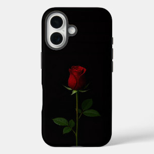 Black 4 Luxe iPhone 16 Mate, Velvet Red Rose iPhone 16 Case