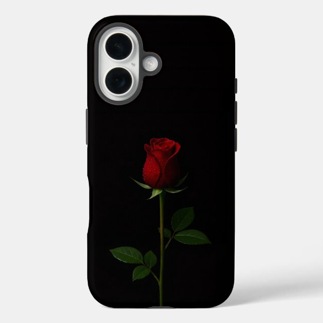 Black 4 Luxe iPhone 16 Mate, Velvet Red Rose Case-Mate iPhone Case (Back)