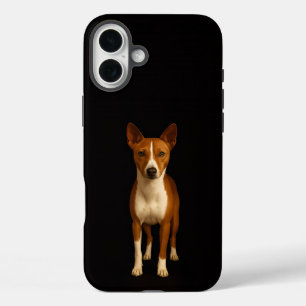 Black 4 Luxe iPhone 16 Plus, Classy Basenji Dog Plus Case
