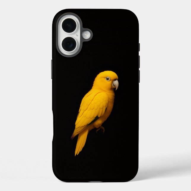 Black 4 Luxe iPhone 16 Plus, Golden Parakeet Case-Mate iPhone Case (Back)