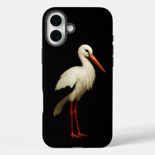 Black 4 Luxe iPhone 16 Plus, Graceful Stork iPhone 16 Plus Case