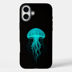 Black 4 Luxe iPhone 16 Plus, Green Jellyfish Plus Case