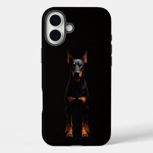 Black 4 Luxe iPhone 16 Plus, Guardian Doberman Dog iPhone 16 Plus Case