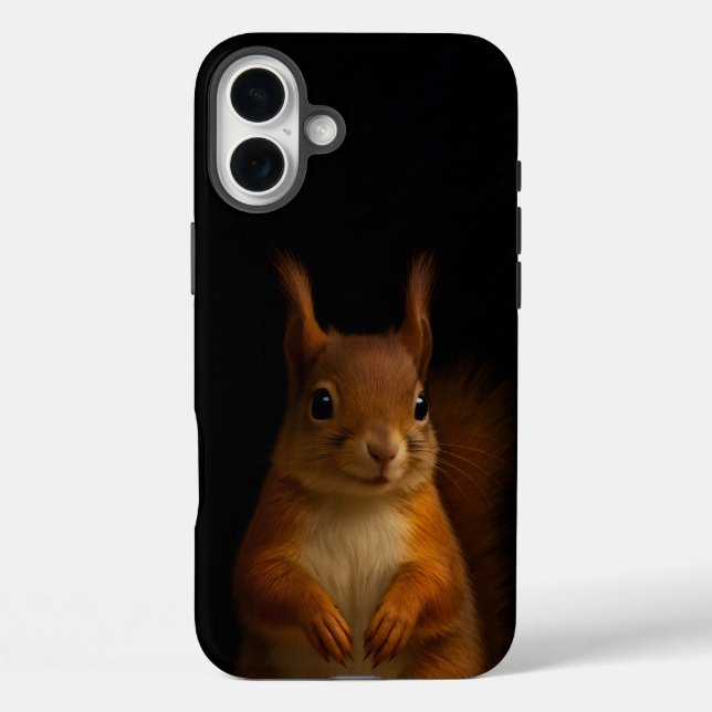 Black 4 Luxe iPhone 16 Plus Mate, Red Squirrel Case-Mate iPhone Case (Back)