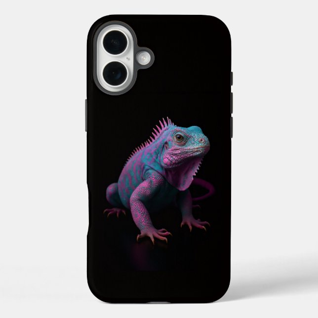 Black 4 Luxe iPhone 16 Plus, Pink Iguana Case-Mate iPhone Case (Back)