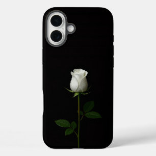 Black 4 Luxe iPhone 16 Plus, Pure White Rose iPhone 16 Plus Case