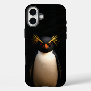 Black 4 Luxe iPhone 16 Plus, Rockhopper Penguin Plus Case