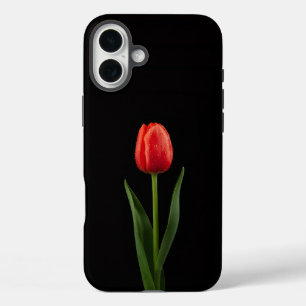 Black 4 Luxe iPhone 16 Plus, Ruby Red Tulip iPhone 16 Plus Case
