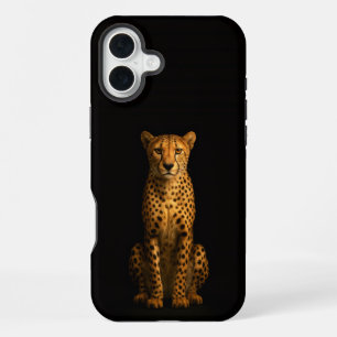 Black 4 Luxe iPhone 16 Plus, Sleek Cheetah Plus Case
