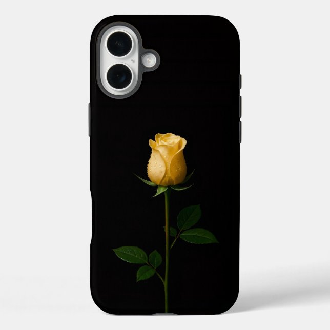 Black 4 Luxe iPhone 16 Plus, Sunlit Yellow Rose Case-Mate iPhone Case (Back)