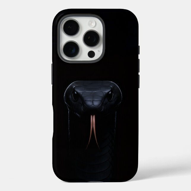 Black 4 Luxe iPhone 16 Pro Case-Mate, Black Mamba Case-Mate iPhone Case (Back)