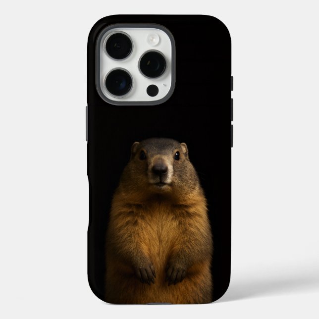 Black 4 Luxe iPhone 16 Pro, Fluffy Marmot Case-Mate iPhone Case (Back)