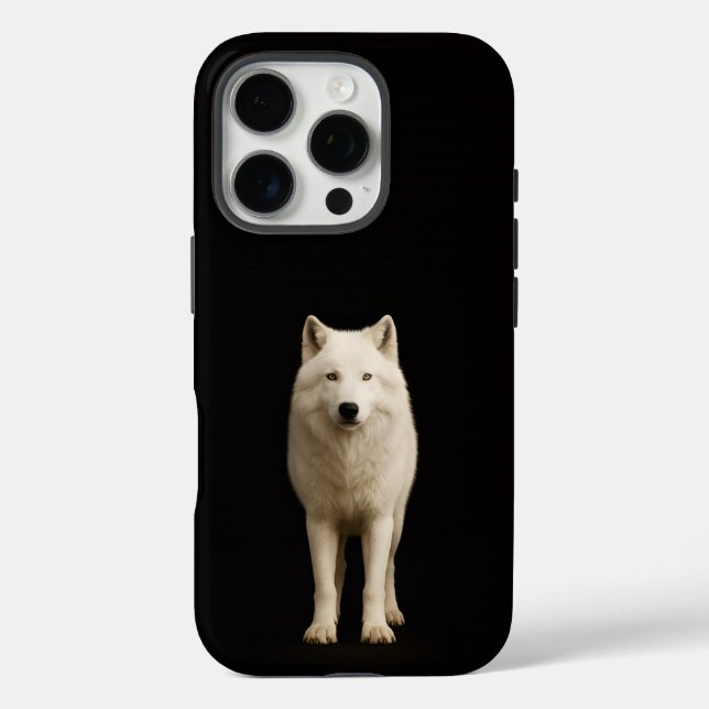 Black 4 Luxe iPhone 16 Pro, Ivory Arctic Wolf Case-Mate iPhone Case (Back)
